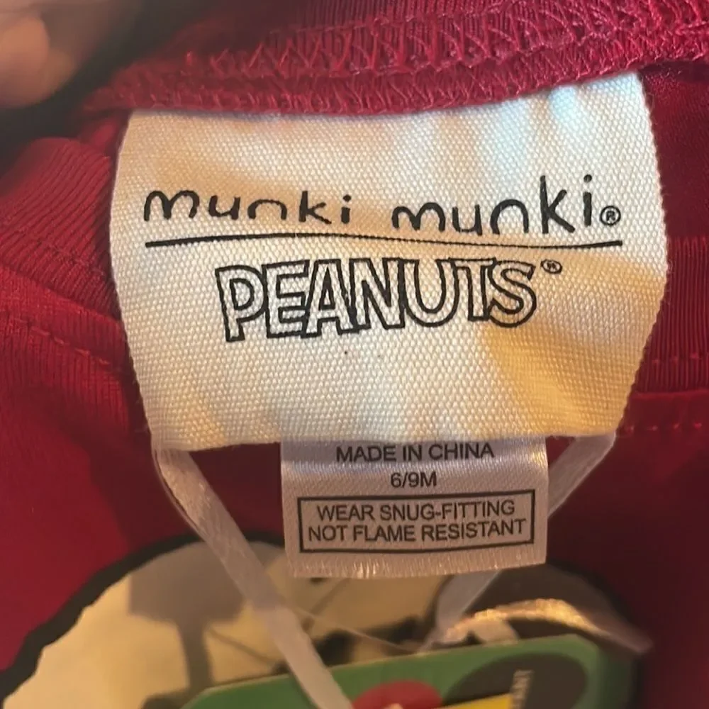 𝅺NWT Munki Munki Peanuts set boys pj set